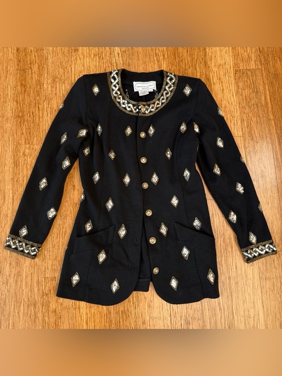 Adrienne Vittadini Jackets & Blazers - Adrienne Vittadini Black Blazer with Gold and Silver Embellishments